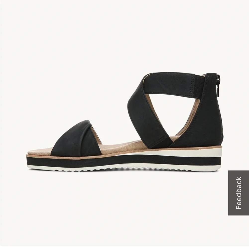 New wo Box Life Stride Zoom Peep Toe Sandal in Black | Size 9.5